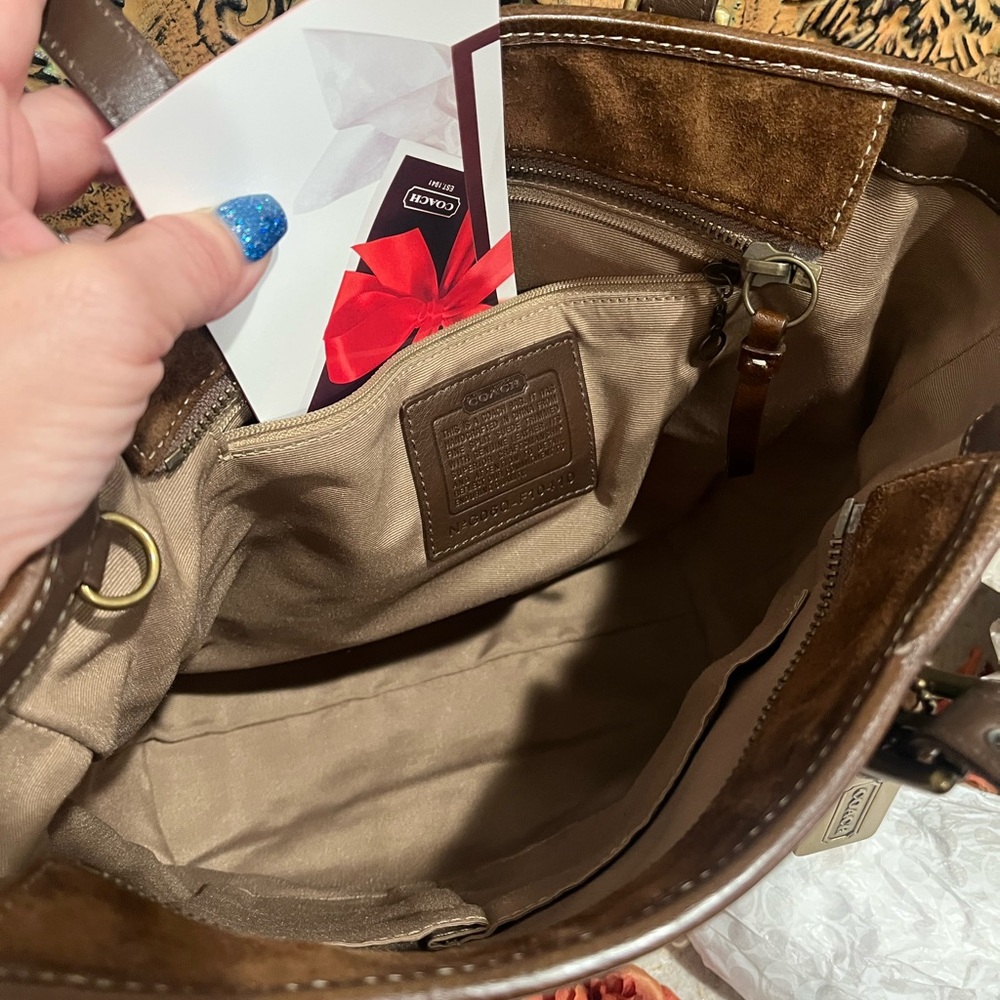 COACH Vintage Brown Suede Lunch Tote Bag 10410 NWT - Picture 12 of 13